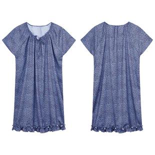 【一口价】冰丝绸睡裙女夏季短袖仿真丝睡衣豹纹性感中裙子薄睡衣