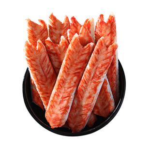 V型蟹柳模拟寿司蟹肉蟹柳火锅蟹棒蟹足棒情口蟹柳商用即食1000g