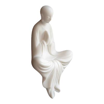 中式白瓷无相佛工艺品桌面小摆件