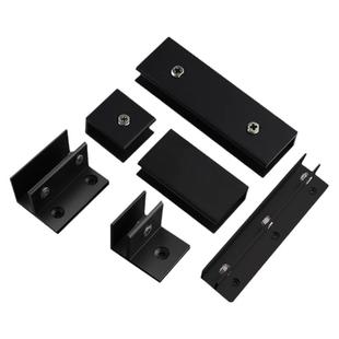 玻璃固定卡扣器卡槽F型钢化铝合金隔板层板托卡夹子加长配件卡子