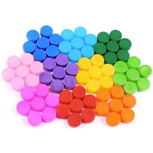 彩色塑料瓶盖diy手工材料矿泉水饮料盖儿童拼图创意制作玩具盖子