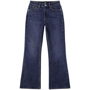 【张凌赫代言】Lee427标准高腰喇叭五袋款深蓝色女牛仔裤显瘦潮流