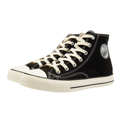 回力黑色百搭休闲高帮帆布鞋男鞋