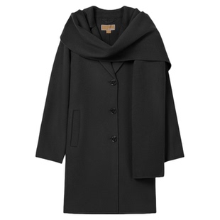 【双十一抢先购】MICHAEL KORS MK 女士围巾领单排扣羊毛大衣外套