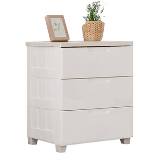 爱丽思塑料床头柜抽屉式床边柜子日式收纳箱现代卧室多层矮柜