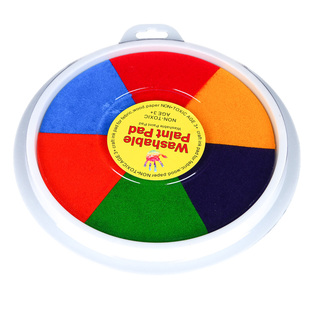 儿童手指画印泥印台幼儿园绘画涂鸦手掌画颜料可水洗大印盘签到泥