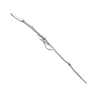 手工纯银茶则二件套禅意竹子茶勺茶针茶铲茶扒取茶分茶赏茶荷套装