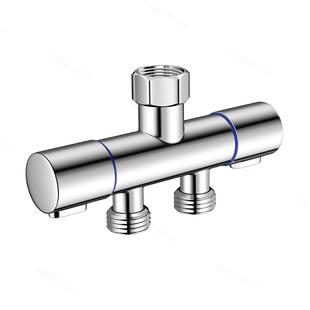 洗衣机水龙头进水管一分二接头自动止水阀一进二出三通304不锈钢