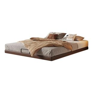 帕沙曼悬浮床无床头床架排骨架床1米8双人床实木意式主卧床无靠背