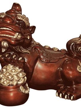 黄铜貔貅摆件一对店铺开业礼品