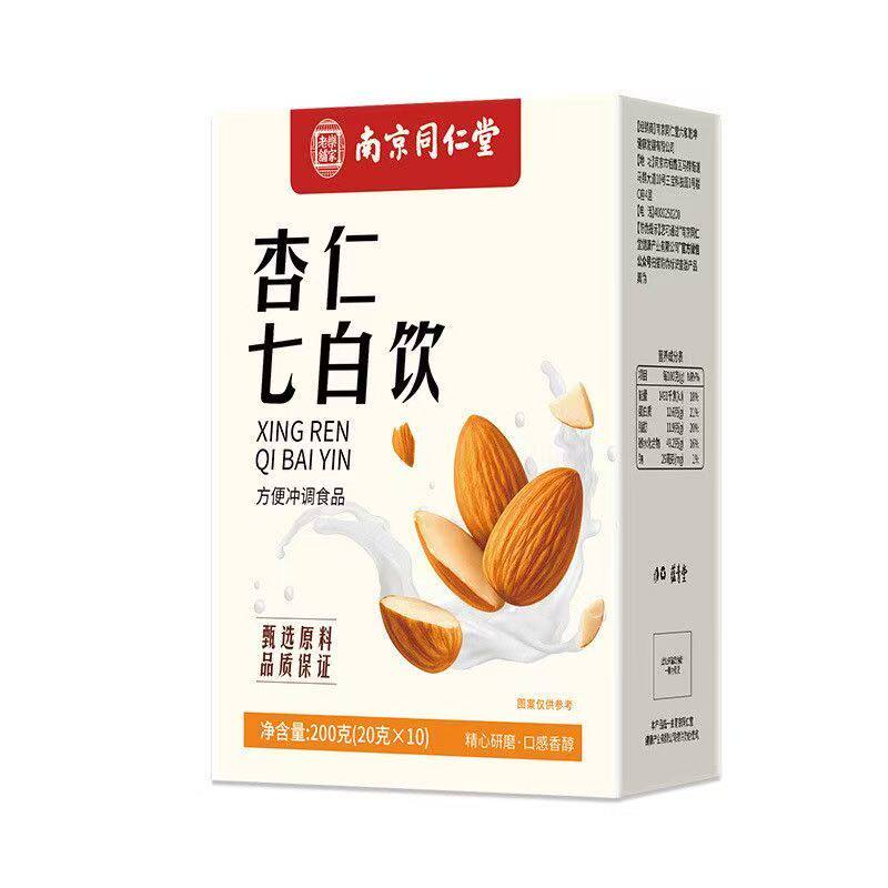 南京同仁堂乐家老铺杏仁七白饮甄选独立便携营养代餐粉200g/盒