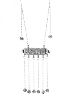 中式民族风苗银复古项链长款配饰