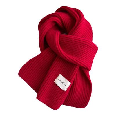 新年红色围巾女冬季2023新款韩版