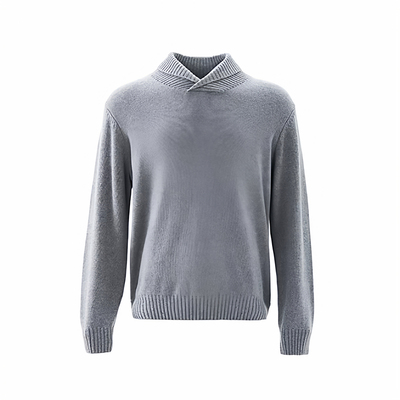 秋冬老钱风交叉围领羊毛衫保暖男