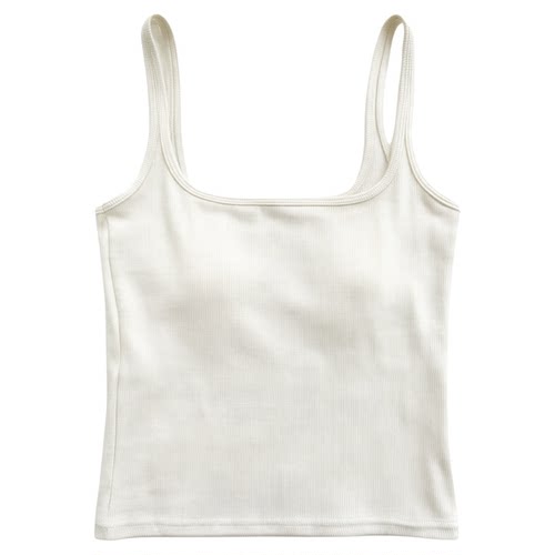 白色方领带胸垫吊带背心女夏季遮副乳内搭外穿文胸一体百搭上衣女