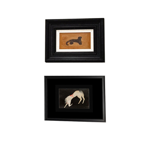 法式中古风装饰画客厅玄关高级感挂画小众复古常玉金钱豹餐厅壁画