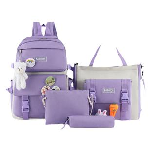 补课学生书包女可爱初中生背包202新款FS帆布双肩包潮萝卜小兔子