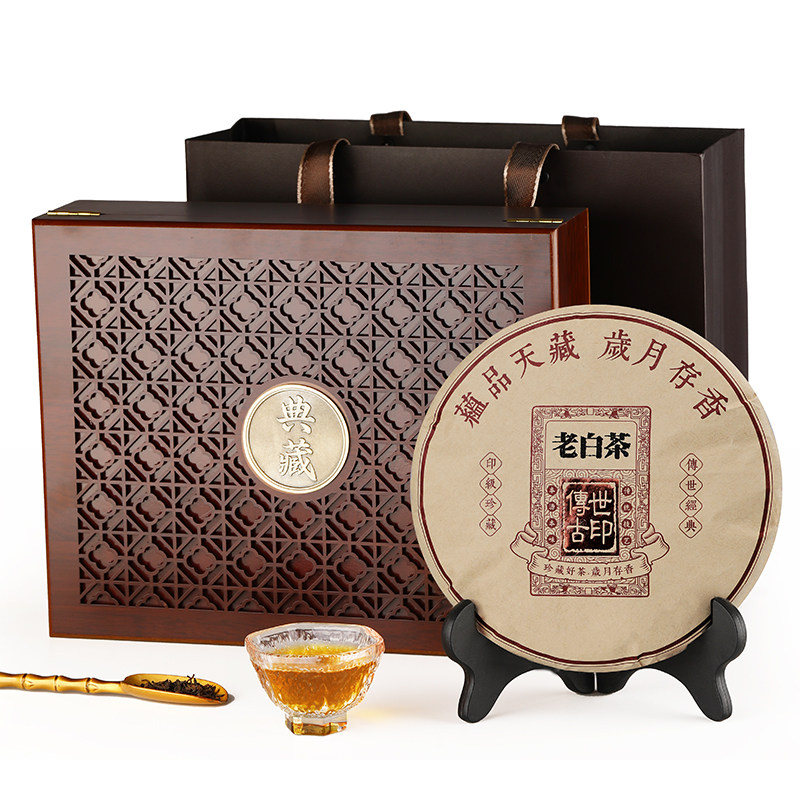 盛茗世家白茶寿眉木质礼盒装送礼