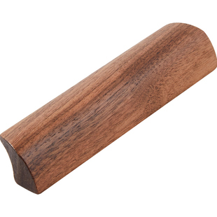 原木色胡桃木柜门实木拉手北欧中古风橱柜衣柜抽屉拇指侧装门把手