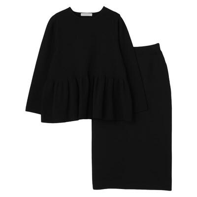 UNFILO BEAUTY FORM KNIT温柔气质荷叶边上衣套装连衣裙女ONWARD