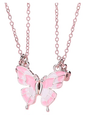 十字链女蝴蝶儿童项链姐妹闺蜜