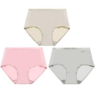 夏娃之秀3条装夏娃之秀无痕中腰舒适薄款透气高弹平角裤少女内裤