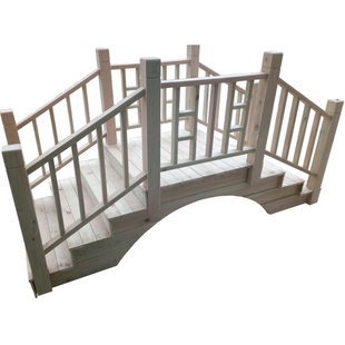 实木定制防腐木木桥公园庭院复古拱桥花园户外景观桥碳化木装饰桥