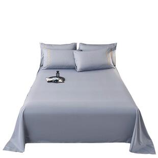 纯色冰丝床单单件单人夏天凉感真丝冰被单枕套三件套学生宿舍夏季