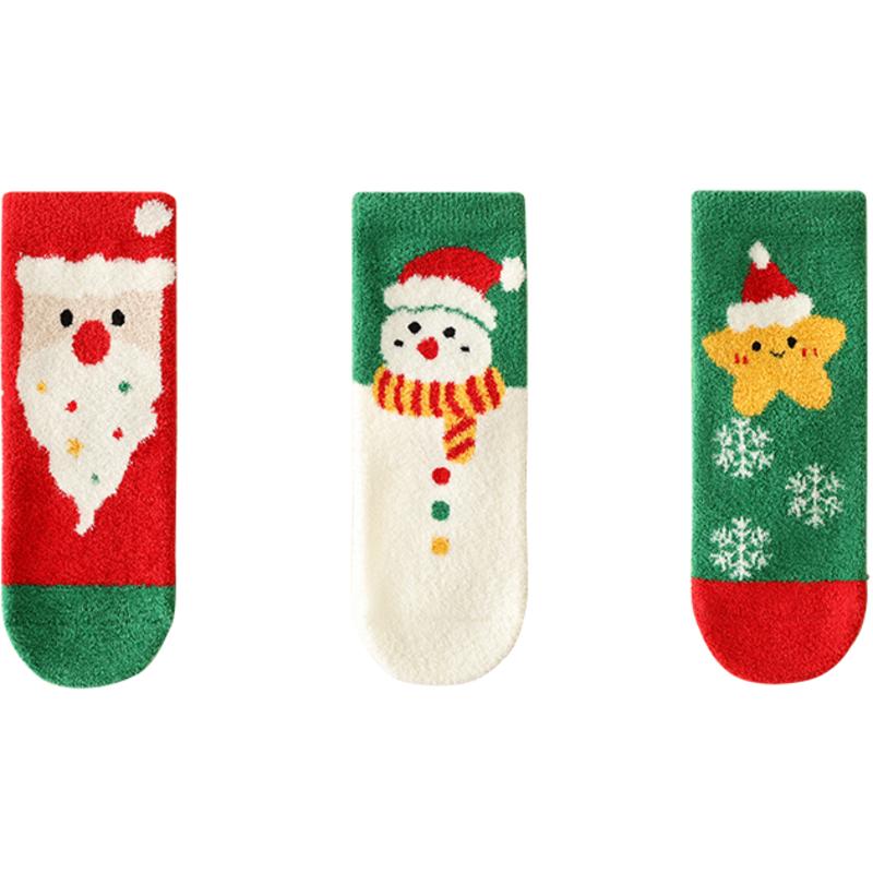 儿童棉袜秋冬季男女童长筒袜保暖