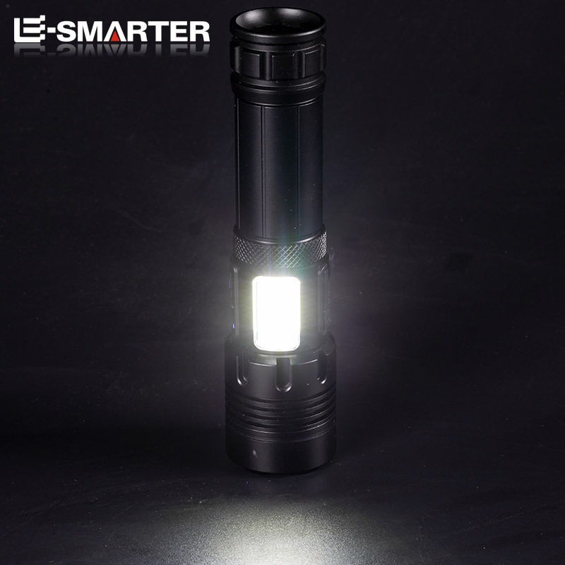 新款强光LED可充电P70手电筒带电显超亮远射户外COB露营手电