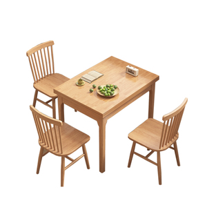 实木餐桌家用小户型可折叠伸缩现代简约餐桌椅组合北欧省空间桌子