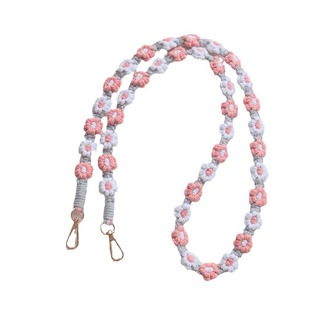 手工编织手机挂绳斜挎花朵手机链相机挂脖绳可背替换包带电话挂绳