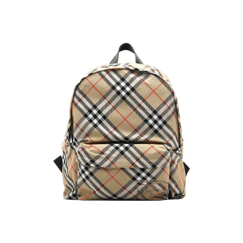【自营】BURBERRY/博柏利马术骑士贴花格纹大容量双肩包出游