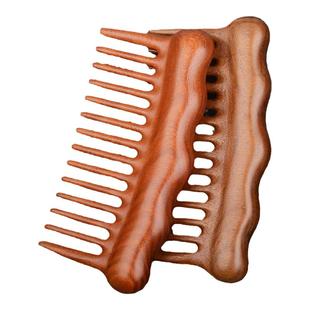 檀木头皮按摩梳子多功能细齿女士长发卷发家用按摩头部经络梳刮痧