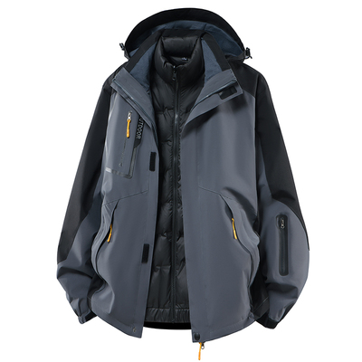 稻草人2025羽绒内胆秋冬冲锋衣男女三合一可拆卸两件套加绒登山服