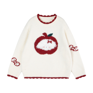 MUCMUKN【苹果派】美丽诺羊毛混纺小狗毛衣新年女童针织衫25冬新