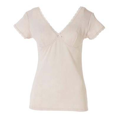 厚木带胸垫轻薄透气夏季打底短袖