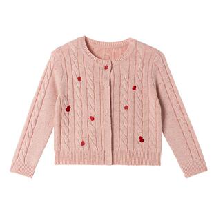 【超级马力】Mitti童装26春儿童毛衣针织开衫女童绞花上衣新年装