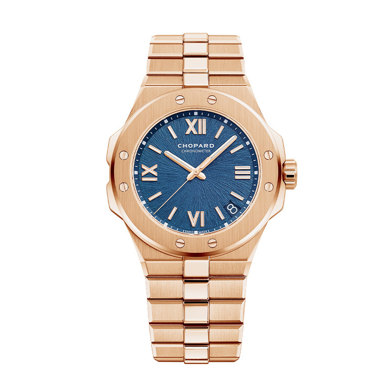 Chopard萧邦蓝盘玫瑰金腕表