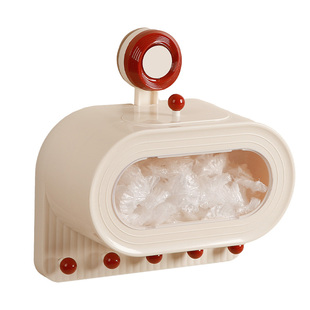 吸盘保鲜膜套收纳盒壁挂抽取式一次性保鲜袋罩收纳神器过滤网盒子