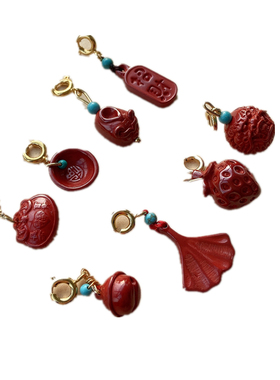 多宝吊坠红玛瑙朱砂可拆卸吊坠