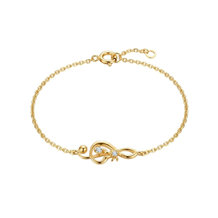 超定XLUCILLEWANG联名18K金手链小众音符情人节 高音谱号音符手链