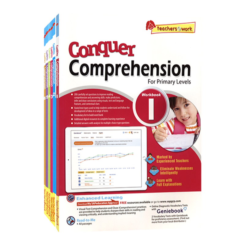 SAP 新加坡小学英语阅读理解练习册 Conquer Comprehension Workbook 1-6年级 阅读专项训练 攻克系列 提高版 英文原版进口教辅
