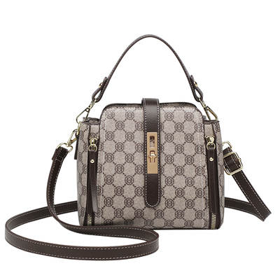 香港品牌真皮包包斜挎手提水桶包