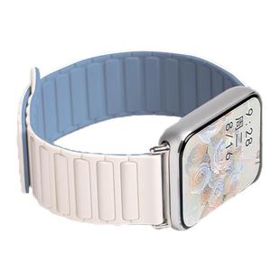 适用小米9pro表带创意专用新款磁吸硅胶智能8Pro代高级感女生红米watch5运动4轻奢替换腕带redmi新款表链拼色