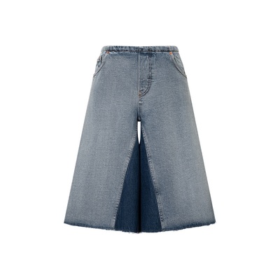 MM6百搭拼接休闲阔腿裤牛仔裤