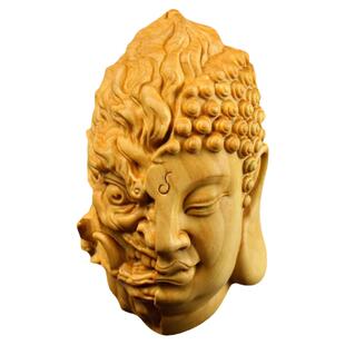 黄杨木雕佛魔一念之间把玩件手把件男士文玩随身人物中式汽车挂件