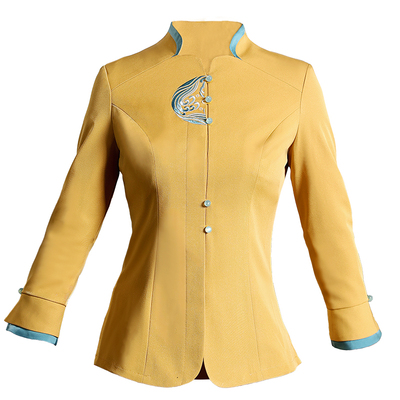 衣研堂中餐厅刺绣服务员工作服