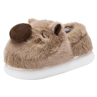 热风百搭毛毛鞋女款2025年冬季新款可爱卡通保暖棉鞋室内家居鞋子