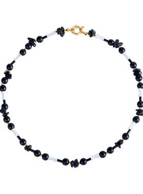 【自营】VITARING天然贝壳玛瑙宝石串珠项链原创小众拼接锁骨链